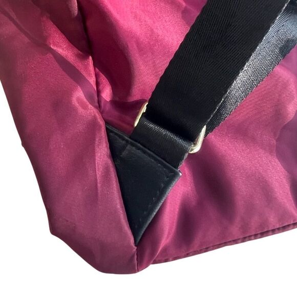 Compact Rucksack Backpack in Magenta Trimmed in Black - Picture 10 of 14